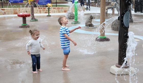 The cool weather couldn’t keep these kiddoes from enjoying the new Bear Branch Spraygrounds on February 29, 2024.