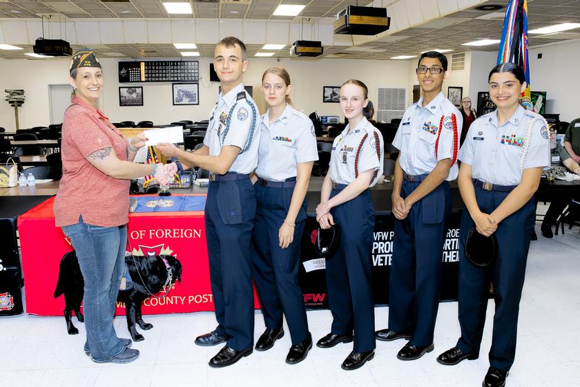 The Woodlands HS Air Force JROTC Raises Money for Local Veterans Through Memorial March