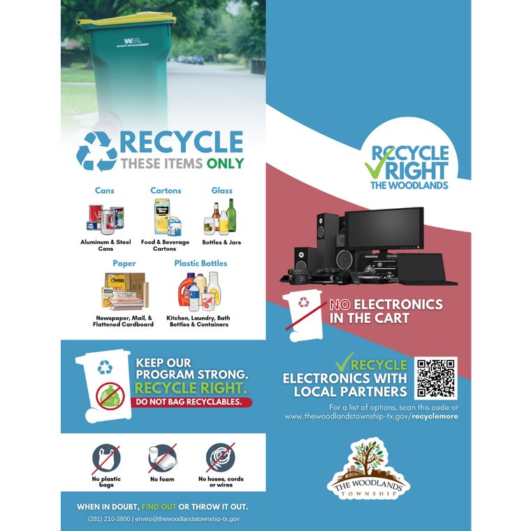 The Woodlands Township Continues Recycle Right Education Program