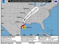 Tropical Storm Warning issued July 7 at 10:05PM for The Woodlands