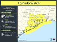 Tornado Watch issued July 7 at 10:45PM CDT until July 8 at 10:00AM