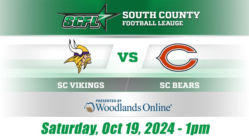 South County Football League (SCFL): SC Vikings vs SC Bears - 10/19/24 at 1:00 PM