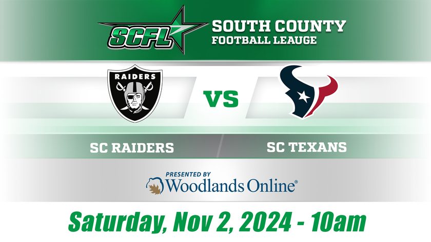 South County Football League (SCFL Superbowl): SC Raiders vs SC Texans - 11/02/24 at 10:00 AM