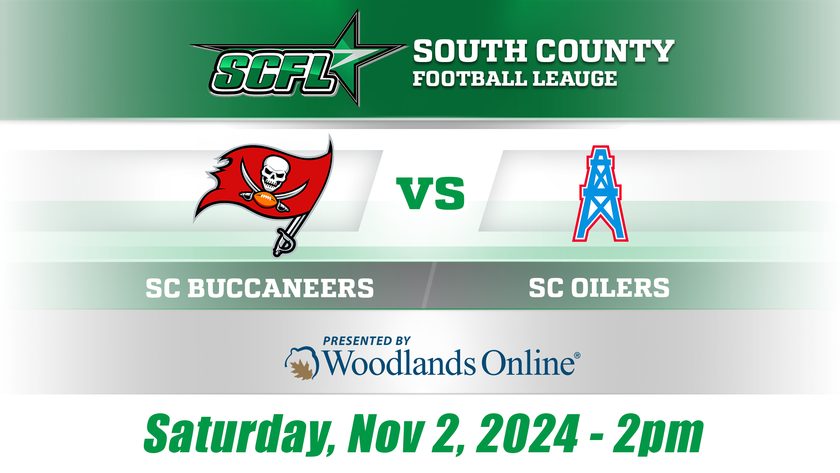 South County Football League (SCFL Superbowl): SC Buccaneers vs SC Oilers - 11/02/24 at 2:00 PM